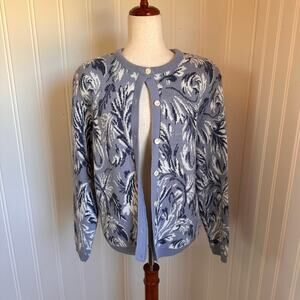Vintage 90s Grannycore Blue Floral Cardigan M
